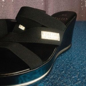 Italian Shoemakers Black Wedge Sandal